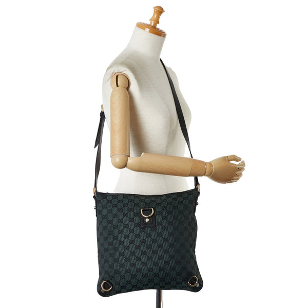 グッチ GGキャンバス アビー ショルダーバッグ 272400 グリーン ブラック キャンバス レザー レディース GUCCI 【中古】