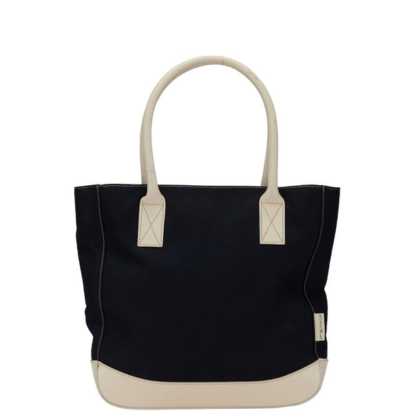 フェンディ トートバッグ ショルダーバッグ ネイビー ホワイト キャンバス レザー レディース FENDI 【中古】