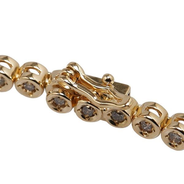 K18YG イエローゴールド ダイヤ1.00ct テニスチェーン ブレスレット レディース 【中古】