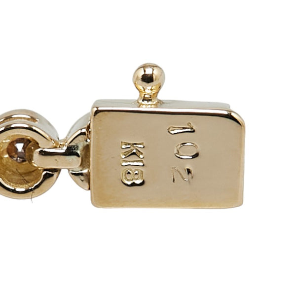 K18YG イエローゴールド ダイヤ1.00ct テニスチェーン ブレスレット レディース 【中古】