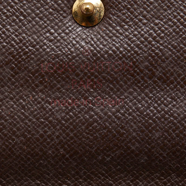 ルイ ヴィトン ダミエ ポルトモネ クレディ 長財布 N61726 エベヌ ブラウン PVC レディース LOUIS VUITTON 【中古】