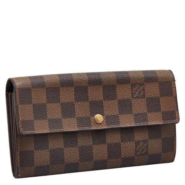 ルイ ヴィトン ダミエ ポルトモネ クレディ 長財布 N61726 エベヌ ブラウン PVC レディース LOUIS VUITTON 【中古】
