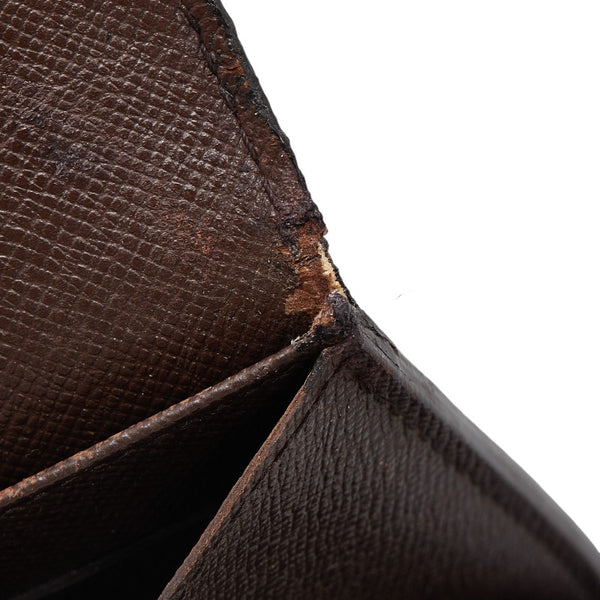 ルイ ヴィトン ダミエ ポルトモネ クレディ 長財布 N61726 エベヌ ブラウン PVC レディース LOUIS VUITTON 【中古】