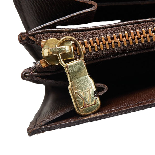 ルイ ヴィトン ダミエ ポルトモネ クレディ 長財布 N61726 エベヌ ブラウン PVC レディース LOUIS VUITTON 【中古】