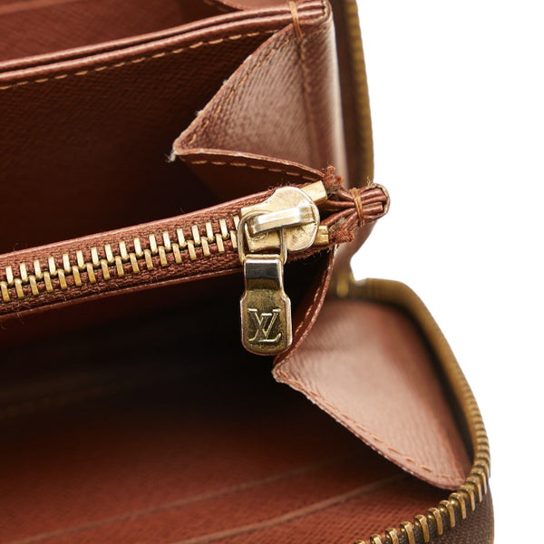 ルイ ヴィトン モノグラム ジッピーウォレット ラウンドファスナー 長財布 M41895 ブラウン PVC レディース LOUIS VUITTON 【中古】