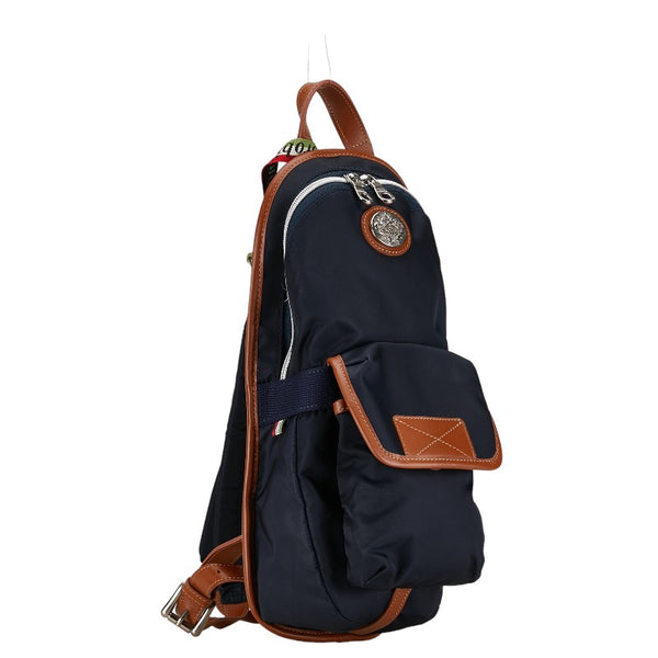 オロビアンコ ミニリュック バックパック ボディバッグ ネイビー ブラウン ナイロン レザー メンズ Orobianco 【中古】