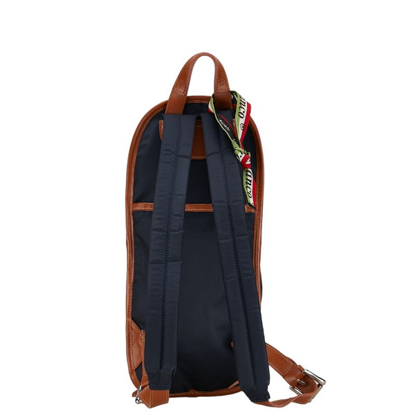 オロビアンコ ミニリュック バックパック ボディバッグ ネイビー ブラウン ナイロン レザー メンズ Orobianco 【中古】