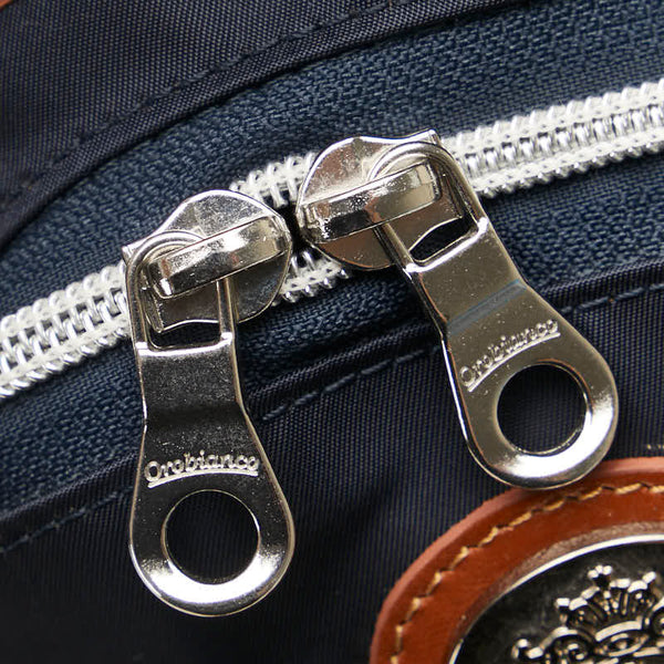 オロビアンコ ミニリュック バックパック ボディバッグ ネイビー ブラウン ナイロン レザー メンズ Orobianco 【中古】