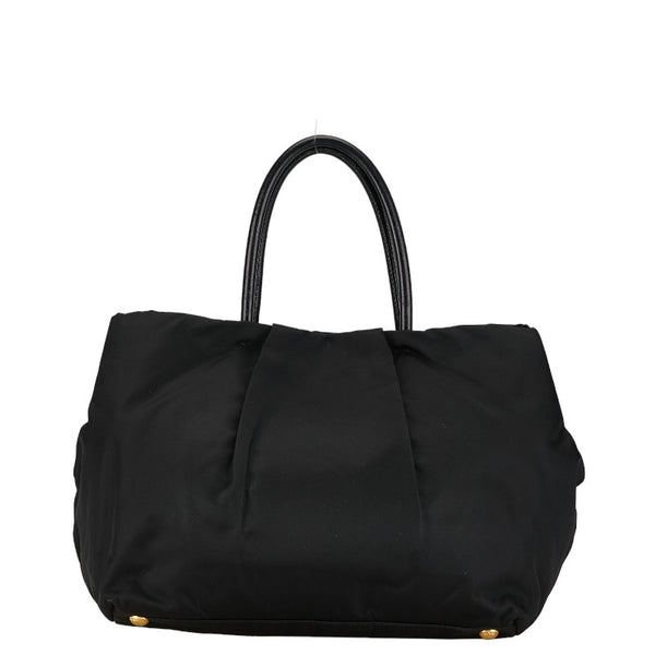 プラダ リボン テスート ハンドバッグ BN1601 ブラック ナイロン レザー レディース PRADA 【中古】