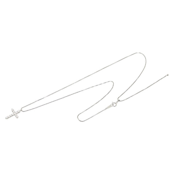 Pt950 プラチナ Pt850 プラチナ ダイヤ0.891ct クロス 十字架 モチーフ ペンダントネックレス レディース 【中古】