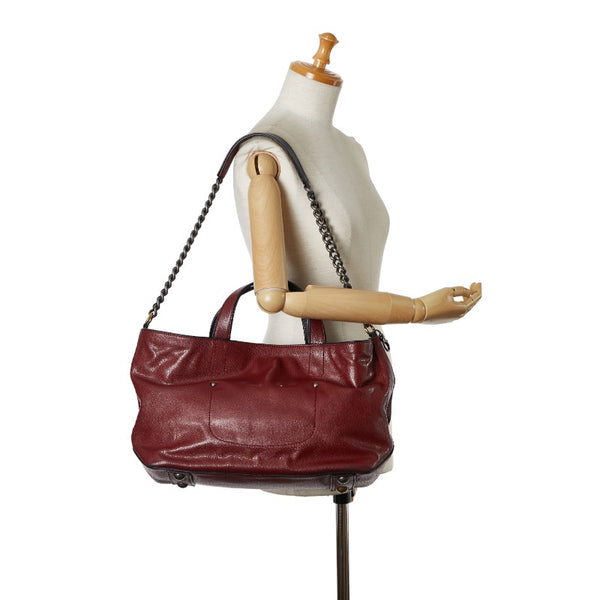 シャネル チェーンショルダーバッグ ハンドバッグ レッド キャビアスキン レディース CHANEL 【中古】