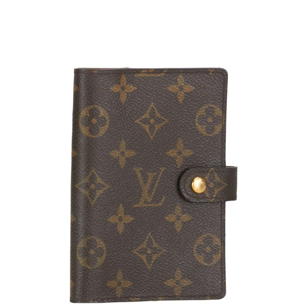 ルイ ヴィトン モノグラム アジェンダPM 手帳カバー 6穴 R20005 ブラウン PVC レザー レディース LOUIS VUITTON 【中古】