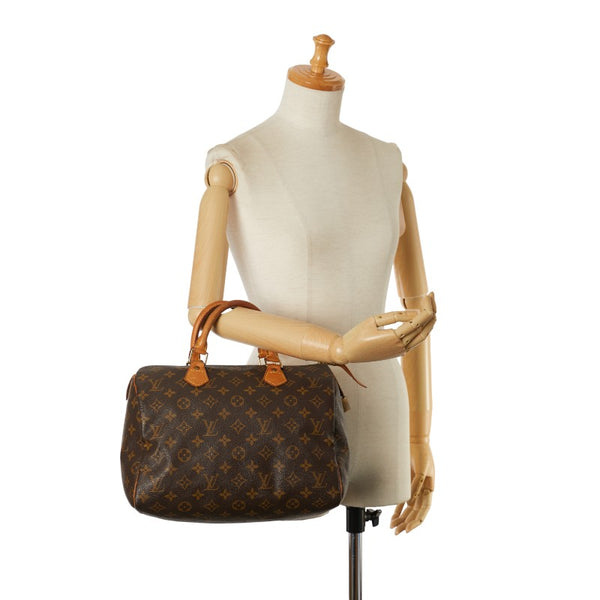 ルイ ヴィトン モノグラム スピーディ30 ハンドバッグ M41526 ブラウン PVC レザー レディース LOUIS VUITTON 【中古】