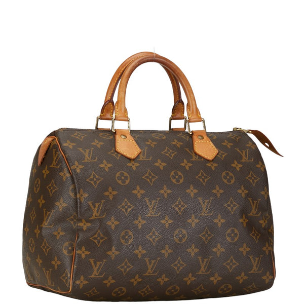 ルイ ヴィトン モノグラム スピーディ30 ハンドバッグ M41526 ブラウン PVC レザー レディース LOUIS VUITTON 【中古】