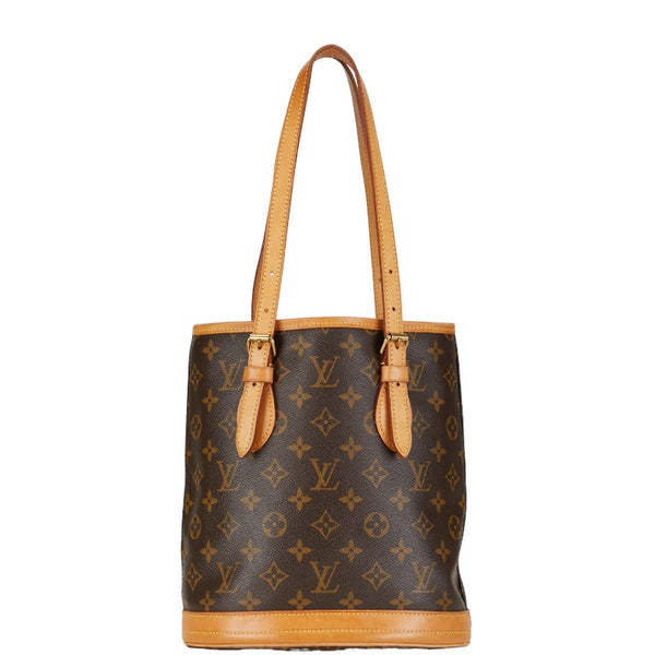 ルイ ヴィトン モノグラム プチ バケットPM トートバッグ ショルダーバッグ M42238 ブラウン PVC レザー レディース LOUIS VUITTON 【中古】