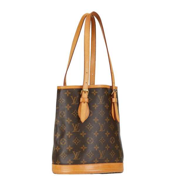 ルイ ヴィトン モノグラム プチ バケットPM トートバッグ ショルダーバッグ M42238 ブラウン PVC レザー レディース LOUIS VUITTON 【中古】