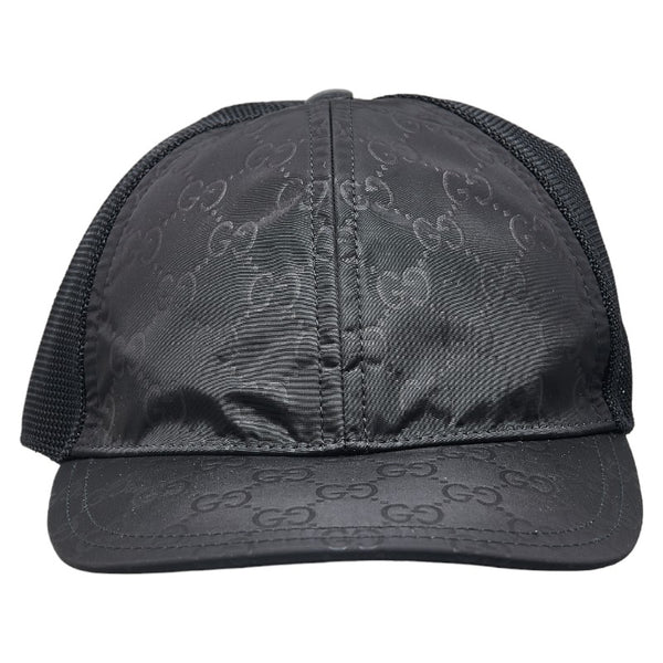 グッチ GGナイロン キャップ ベースボールキャップ サイズ：M 58cm ブラック ナイロン メンズ GUCCI 【中古】