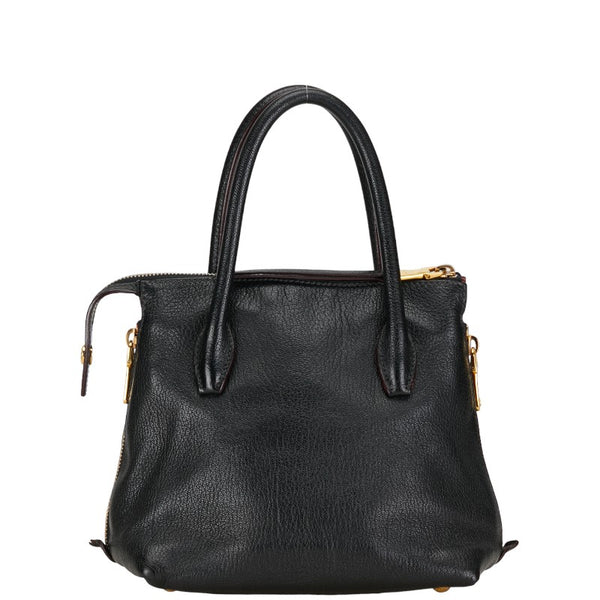 ミュウミュウ ミニハンドバッグ ショルダーバッグ 2WAY ブラック レザー レディース MIUMIU 【中古】