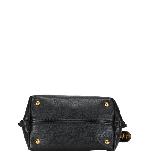 ミュウミュウ ミニハンドバッグ ショルダーバッグ 2WAY ブラック レザー レディース MIUMIU 【中古】
