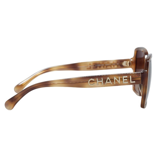 シャネル ロゴ サングラス 5408-A ブラウン プラスチック レディース CHANEL 【中古】