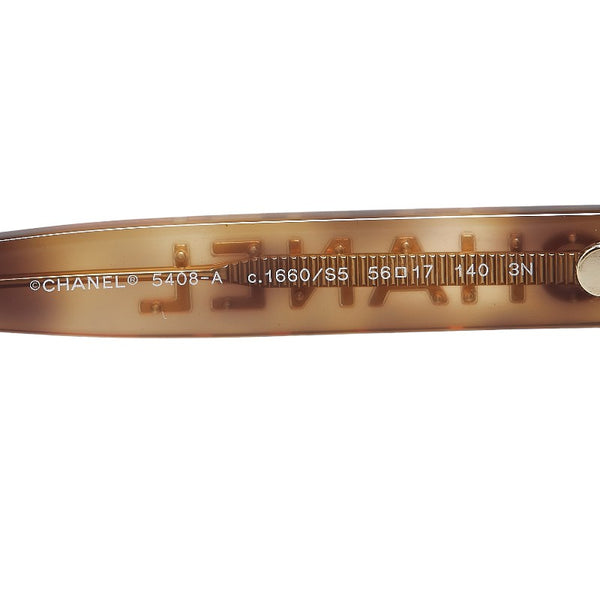 シャネル ロゴ サングラス 5408-A ブラウン プラスチック レディース CHANEL 【中古】