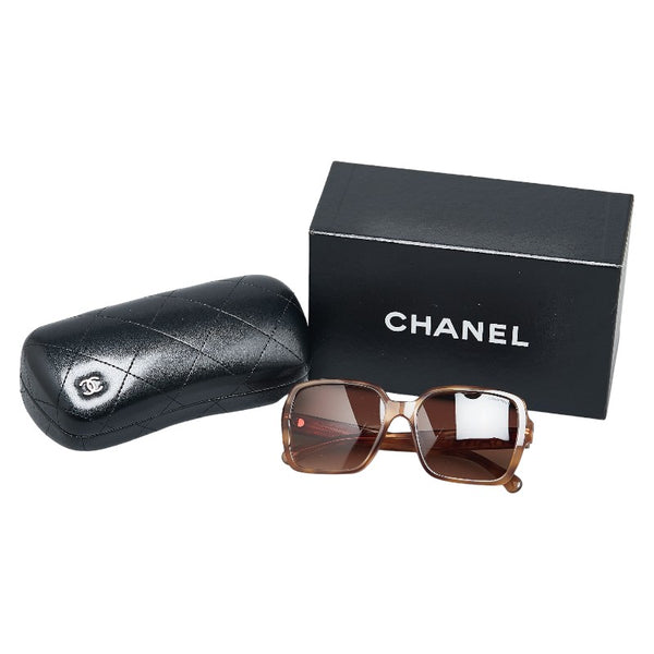 シャネル ロゴ サングラス 5408-A ブラウン プラスチック レディース CHANEL 【中古】