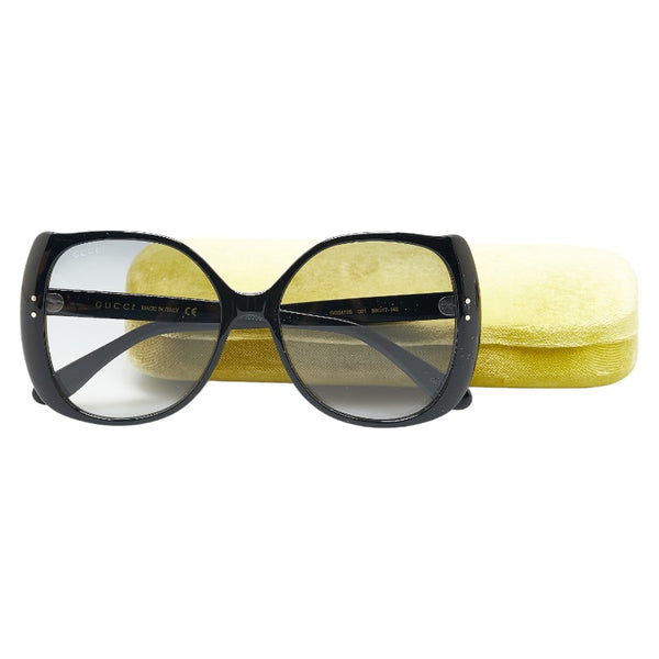 グッチ GG ロゴ キャットアイ サングラス GG0472S ブラック プラスチック レディース GUCCI 【中古】
