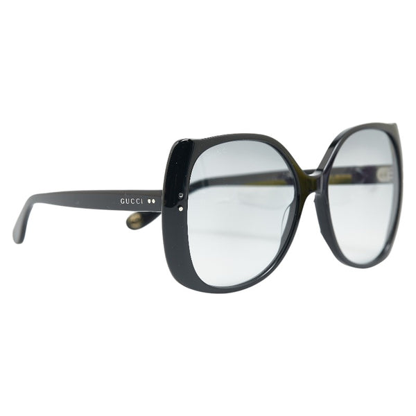グッチ GG ロゴ キャットアイ サングラス GG0472S ブラック プラスチック レディース GUCCI 【中古】