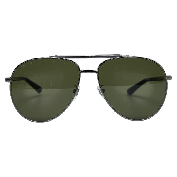 グッチ シェリーライン ティアドロップ サングラス GG0014S ブラック シルバー プラスチック メンズ GUCCI 【中古】