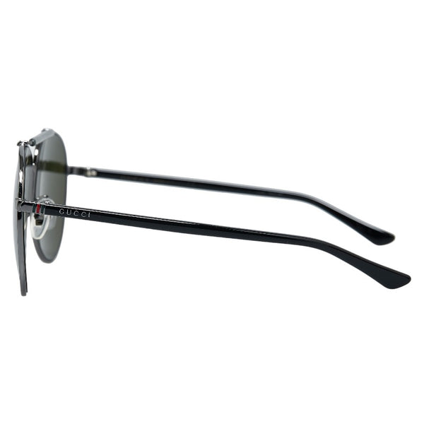 グッチ シェリーライン ティアドロップ サングラス GG0014S ブラック シルバー プラスチック メンズ GUCCI 【中古】