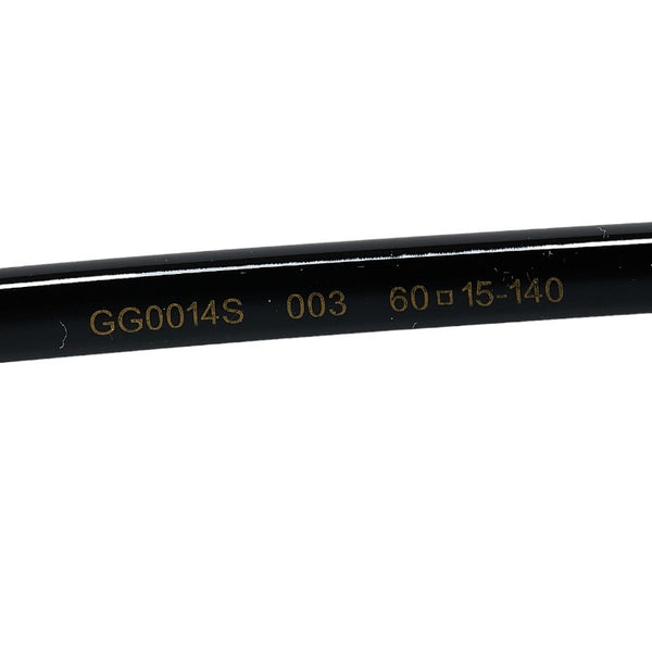 グッチ シェリーライン ティアドロップ サングラス GG0014S ブラック シルバー プラスチック メンズ GUCCI 【中古】