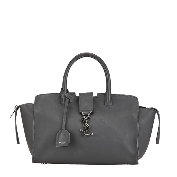 サンローラン ダウンタウンカバス ハンドバッグ ショルダーバッグ 2WAY 653567 グレー レザー レディース SAINT LAURENT 【中古】