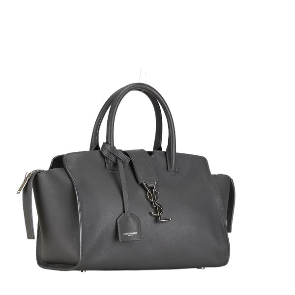サンローラン ダウンタウンカバス ハンドバッグ ショルダーバッグ 2WAY 653567 グレー レザー レディース SAINT LAURENT 【中古】