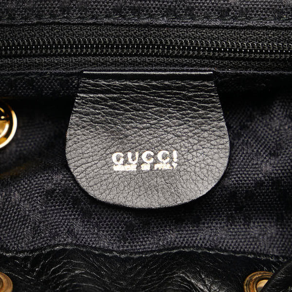 グッチ バンブー リュック バックパック 003 3444 0030 ブラック レザー レディース GUCCI 【中古】