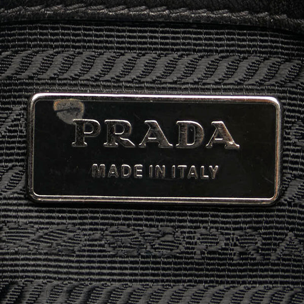 プラダ ギャザー ハンドバッグ トートバッグ BN1336 ブラック エナメル レディース PRADA 【中古】