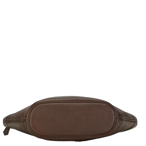 サンローラン YSLロゴ ハンドバッグ ブラウン レザー レディース SAINT LAURENT 【中古】