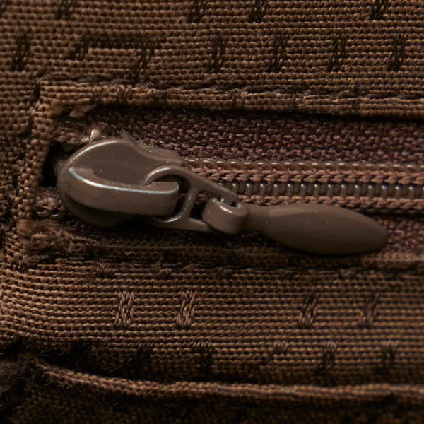 サンローラン YSLロゴ ハンドバッグ ブラウン レザー レディース SAINT LAURENT 【中古】