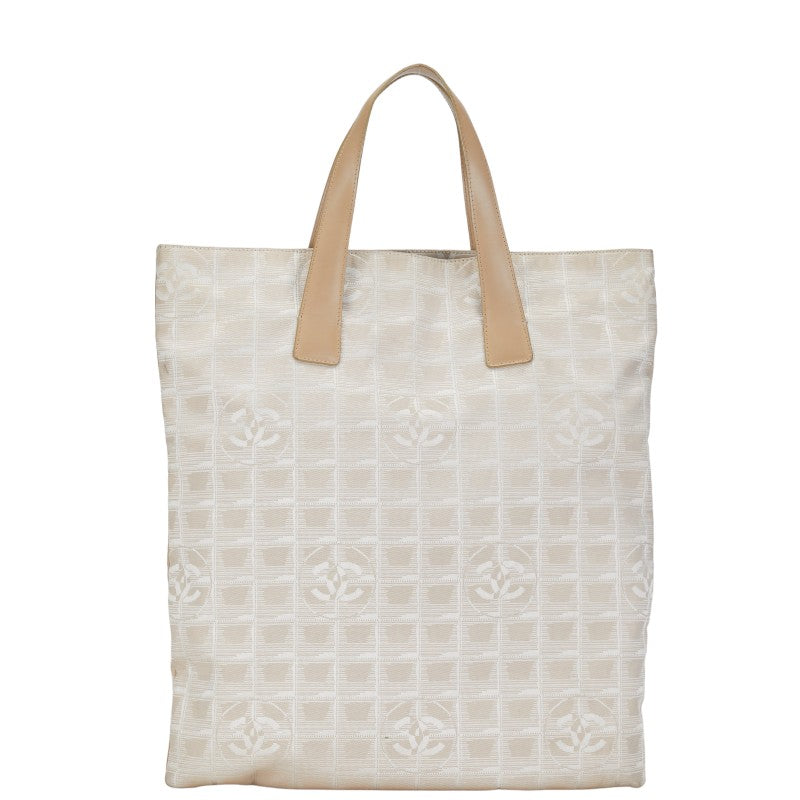 シャネル ニュートラベルライン ハンドバッグ トートバッグ ベージュ キャンバス レザー レディース CHANEL 【中古】