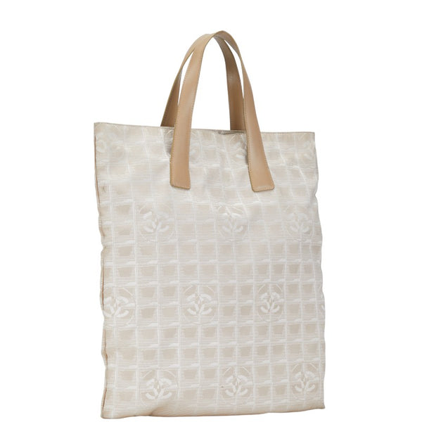 シャネル ニュートラベルライン ハンドバッグ トートバッグ ベージュ キャンバス レザー レディース CHANEL 【中古】