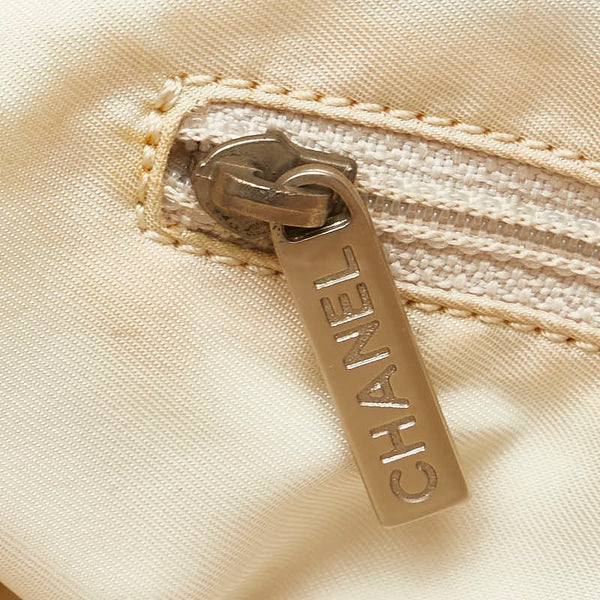 シャネル ニュートラベルライン ハンドバッグ トートバッグ ベージュ キャンバス レザー レディース CHANEL 【中古】