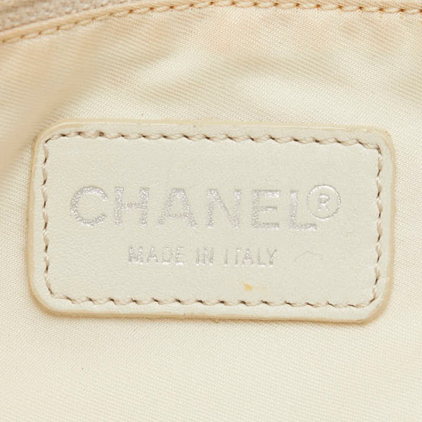 シャネル ニュートラベルライン ハンドバッグ トートバッグ ベージュ キャンバス レザー レディース CHANEL 【中古】