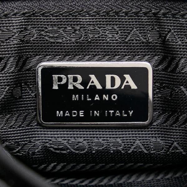 プラダ 三角ロゴプレート ハンドバッグ ショルダーバッグ 2WAY B8901 ブラック ナイロン レディース PRADA 【中古】