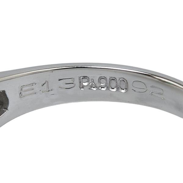 Pt900 プラチナ エメラルド0.33ct ダイヤ0.33ct リング 指輪 レディース 14号 【中古】