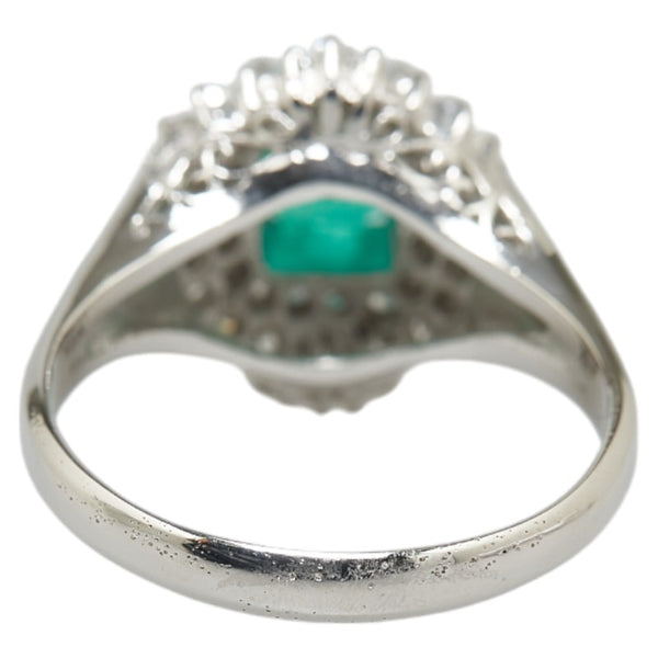 Pt900 プラチナ エメラルド0.88ct ダイヤ0.53ct リング 指輪 レディース 13.5号 【中古】