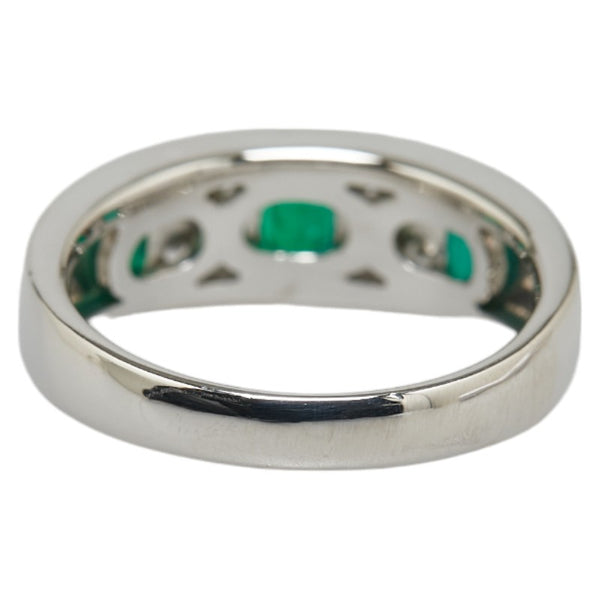 Pt900 プラチナ エメラルド0.73ct ダイヤ0.37ct リング 指輪 レディース 10.5号 【中古】