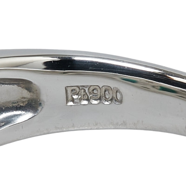 Pt900 プラチナ エメラルド0.73ct ダイヤ0.37ct リング 指輪 レディース 10.5号 【中古】