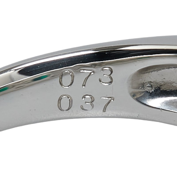 Pt900 プラチナ エメラルド0.73ct ダイヤ0.37ct リング 指輪 レディース 10.5号 【中古】