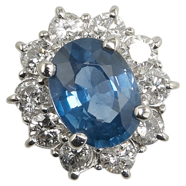 Pt900 プラチナ サファイア1.37ct ダイヤ0.70ct リング 指輪 レディース 10.5号 【中古】