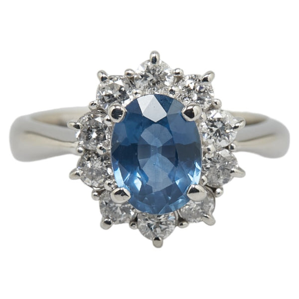 Pt900 プラチナ サファイア1.37ct ダイヤ0.70ct リング 指輪 レディース 10.5号 【中古】