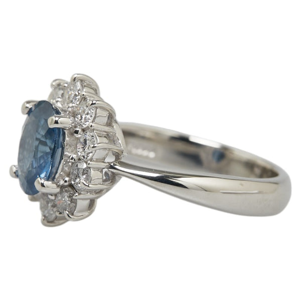 Pt900 プラチナ サファイア1.37ct ダイヤ0.70ct リング 指輪 レディース 10.5号 【中古】